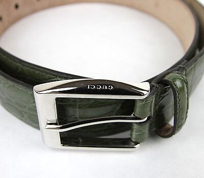 $895 NEW GUCCI Mens Crocodile Belt with Classic Square $895 NEW GUCCI Mens Crocodile Belt with Classic Square