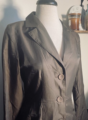 Super Nice Weatherproof Garment Company Chocolate Brown Swing Trench Coat, Small - Picture 5 of 14