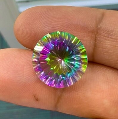 11.70ct Gorgeous Natural Rainbow Mystic Topaz Loose Gemstone Lotno:sdq