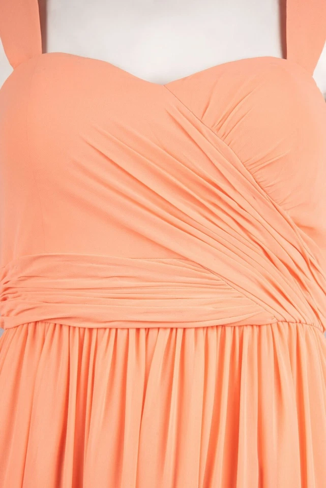 Vestido de Noche Formal Donna Morgan de Gasa Talla 12 14 Melocotón Pelusa Naranja Nuevo con Etiquetas $240 Foto 4 de 4
