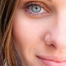 Solid 14K Gold Nose Hoop, Endless Continuous Hoop, 22 or 20 Ga, 6, 7, 8, 9, 10mm