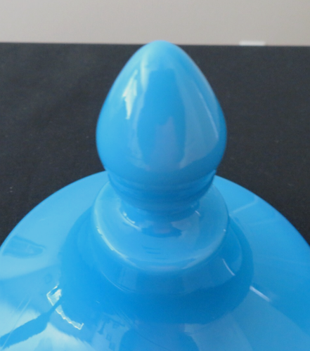 Cambridge Azurite 1 Pound Pedestal Candy Jar Lid Only Mint Condition 1920's - Picture 3 of 6