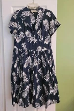 Hearts and Found Trudie shirtwaist dress tropical GUC size XL