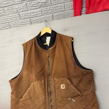 Carhartt V02 DKB Arctic Quilt Lined Duck Vest Mens 2XL Dark Brown Made in USA