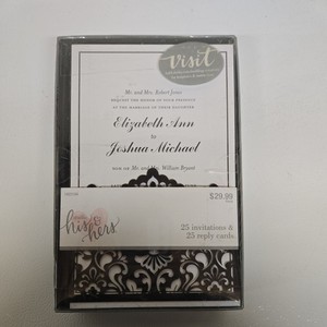 Studio His & Hers  50 Floral Wedding Invitations & 50 Reply Cards With Envelopes
