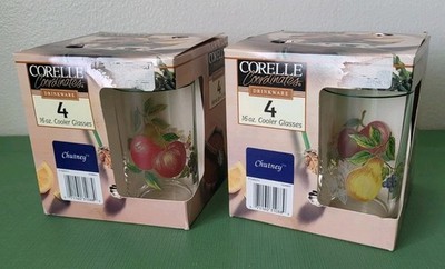 VTG   Corning   Corelle Coordinates   Chutney   16oz Cooler Glass Tumblers   New
