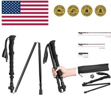 Travel Folding Trekking Hiking Pole with Carrying Case,Collapsible Cane Adjus...