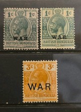 British Honduras MH Scott MR1-MR2 & MR5 King George V 