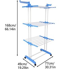 4-Tier Foldable Clothes Airer Rack Indoor/Outdoor Laundry Dryer Rail Hanger