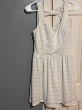 Candie's White Eyelet Cutout Back Dress Size S