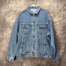 Vintage 90s Lee Denim Collection Trucker Jacket Men's Size XL Utility Grunge