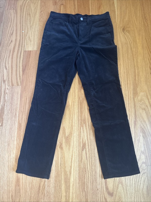 J Crew Factory Straight Black Corduroy Pants Women’s Size 28