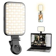 Selfie Light Rechargeable Phone Clip-On   Portable LED Black