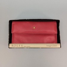Vintage Rolfs Wallet Womens One Size Red Leather Checkbook Swagger Clutch