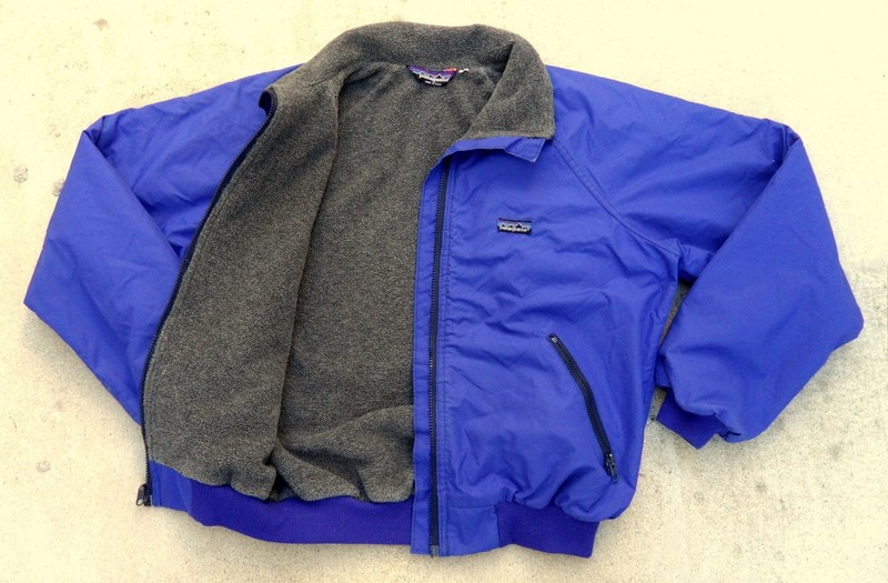 Vtg 80's Patagonia Nylon Shelled Synchilla Fleece Jacket Mens M Blue Made in USA