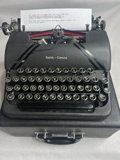 Vintage 1947 Smith Corona 4 Bank Sterling Portable Typewriter & Case - Very Nice thumbnail