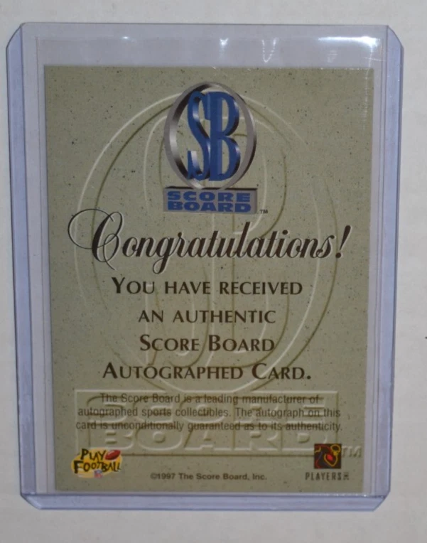1997 Pro Line Authentic Score Board Mark Tuinei On Card Auto RARE Dallas Cowboys - Image 2 of 2