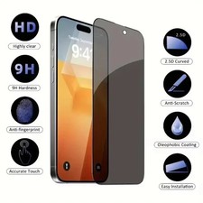 Privacy Anti Spy Matte Screen Protector For iPhone 17 16 15 14 13 12 Air Pro Max