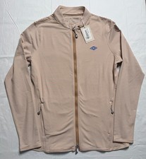 NWT WOMEN'S PETER MILLAR F-ZIP GOLF JACKET - SIZE: SMALL - CAMEL / IVORY M5.1