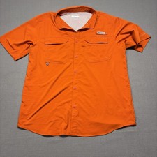 Men  s Columbia PFG Omni-Shade Short Sleeve Button Up Size Large