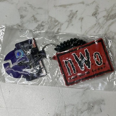 nWo WCW Wrestling Keychain Key Ring WWE New Vintage Red Black Hulk Hogan 