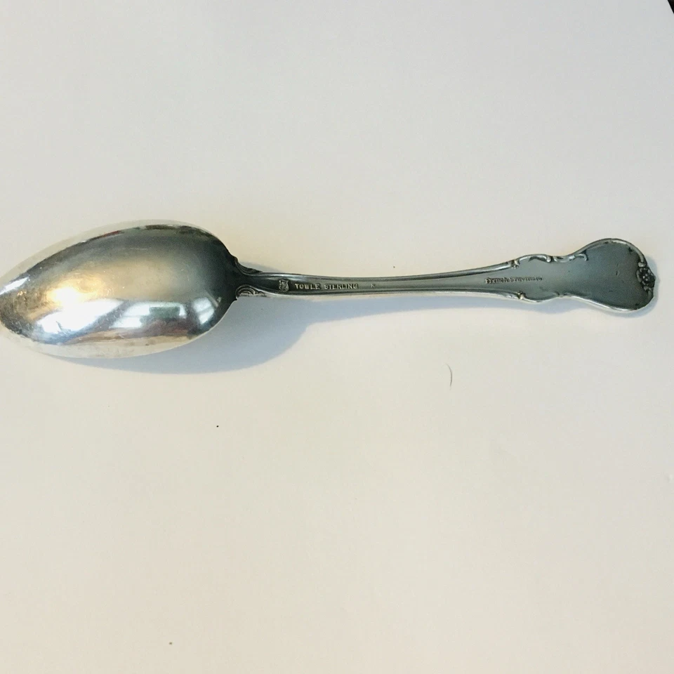Towle французская провинция серебро ~ 5 7/8» чайная ложка с монограммой - Изображение 4 из 4