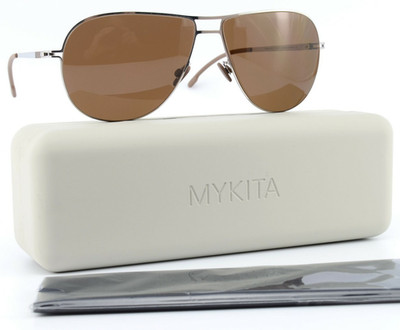 MYKITA Sonnenbrille Lite Sun MALIN Col051 55-12 125 Silver Steel Brown Pilot XS
