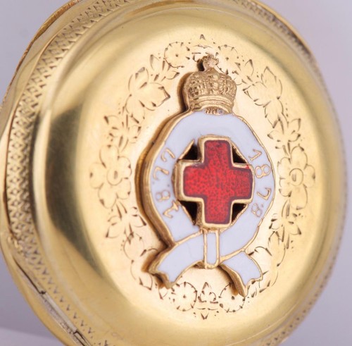 Antique Poche Montre Doctor Récompense Dorure Argent Émail Étui Russo-Turkish - Photo 4 sur 12