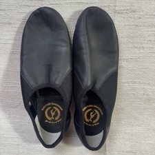 Eurotard Black Leather Split Sole Jazz Shoes A2054A Size 9/39 Slip On Dance Shoe