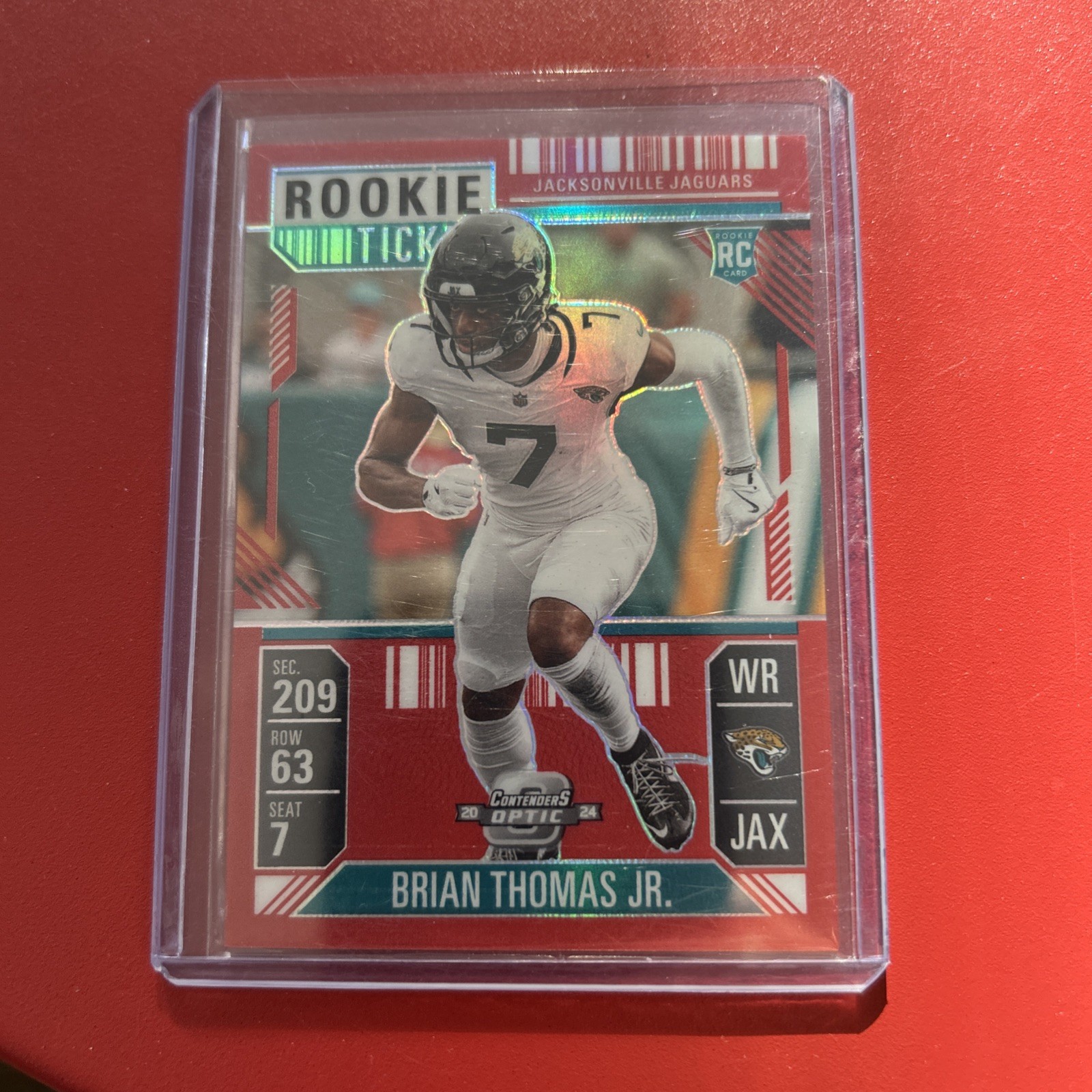2024 Panini Contenders Optic - Rookie Ticket Brian Thomas Jr. #65 Orange /75 RC