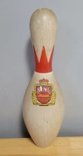 Vintage 1950s Brunswick Balke Collender King Red Crown ABC Reg Bowling Pin Wood 