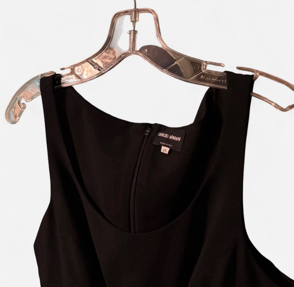 Giorgio Armani 女式黑色连衣裙 46 码意大利制造二手状况良好 — 第 2/4 张图片