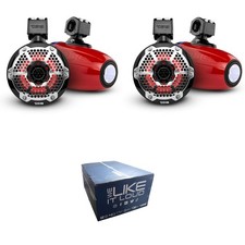 8" 180 Watt RMS 4-Ohm RGB LED Marine Tower Speaker 2 Pair NXL-X8TPNEO/RED DS18