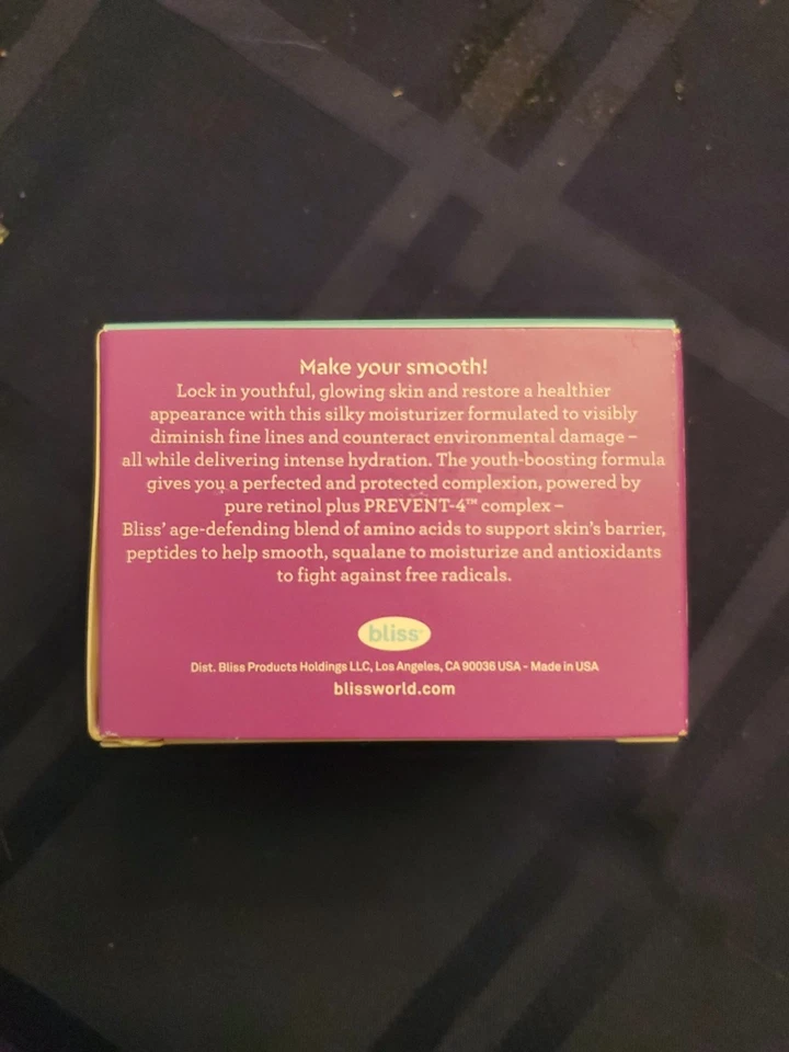 Bliss Youth Got This Prevent 4 + Crema hidratante profunda de retinol puro 1,7 oz Foto 3 de 4