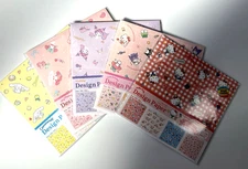 Sanrio Origami Design Paper Lot of 5 Hello Kitty Kuromi My Melody etc Japan