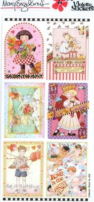 Mary Engelbreit- CLASSICS VALENTINE LOVE Cupid Queen Violette 2 STICKER SHEETS