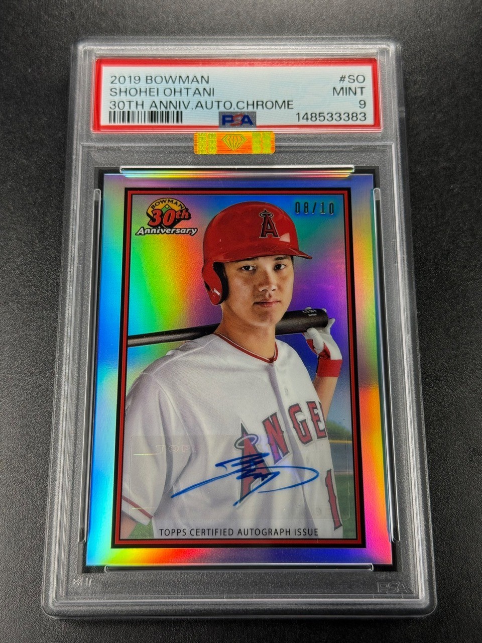 SHOHEI OHTANI 2019 BOWMAN CHROME ANNIVERSARY AUTO /10 PSA 9 MBA GOLD DIAMOND