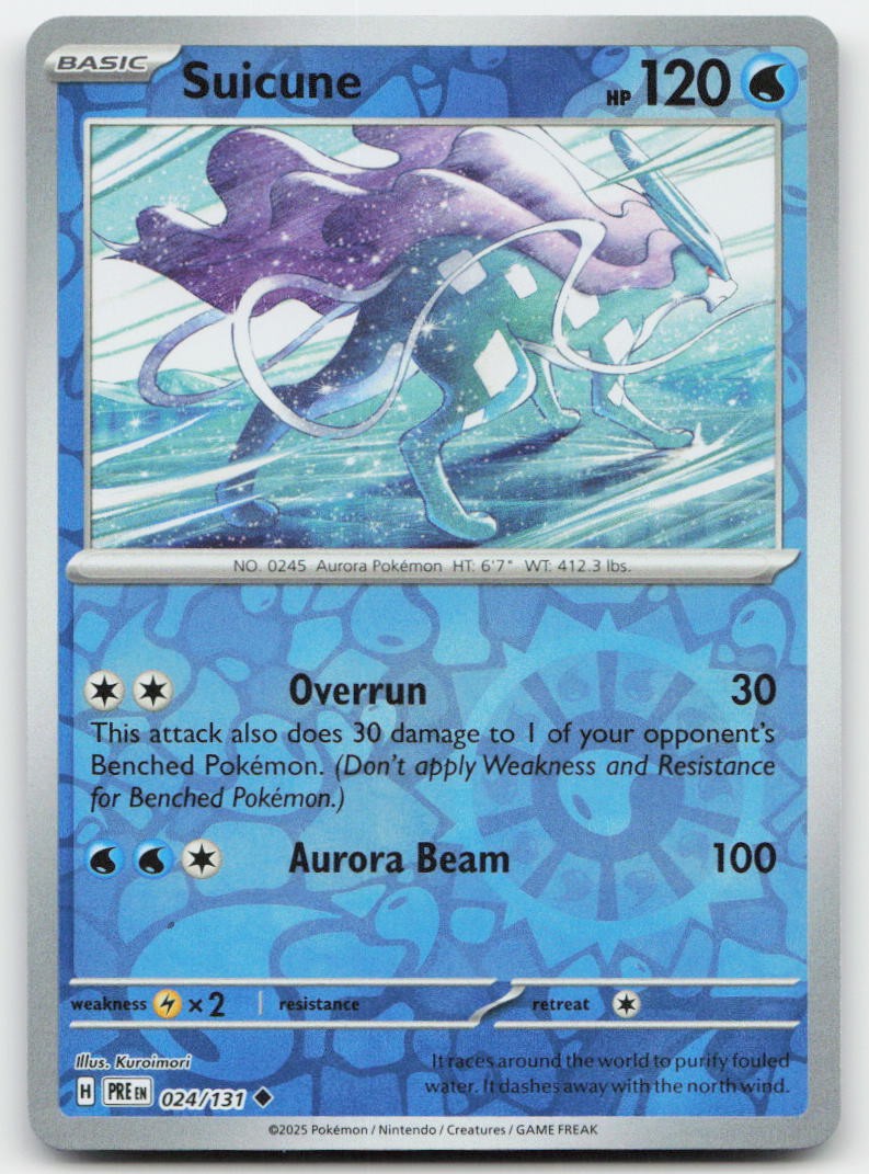 Suicune #24/131 (Reverse Holo) (NM) SV: Prismatic Evolutions PRE Pokemon