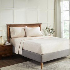 Melange Flannel Cotton Set, Ultra-Soft Textured Sheets, Modern, Farmhouse Bed...