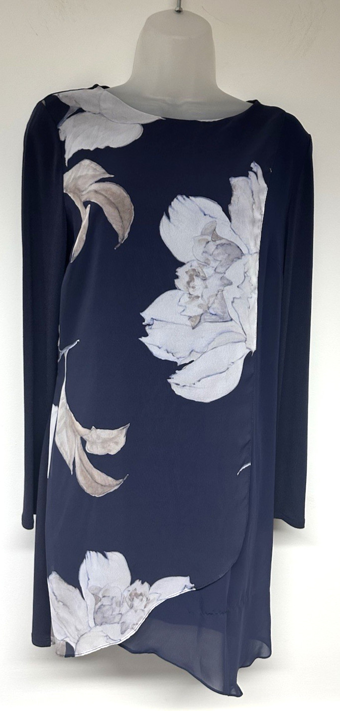 New! Phase Eight UK12 navy blue Moonlight long-sleeved floral tunic