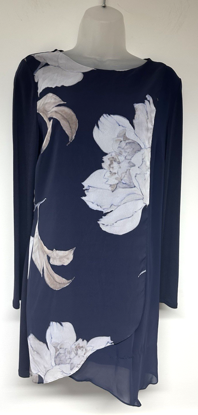 New! Phase Eight UK12 navy blue Moonlight long-sleeved floral tunic