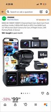 K800 4K 1080P 1080P 3 Channel Dash Cam, Dash Cam Front and Rear Inside, 5.8GHz