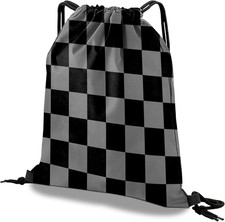 Drawstring Backpack Draw String Bag Waterproof for Sports Gym S-12-black Gray