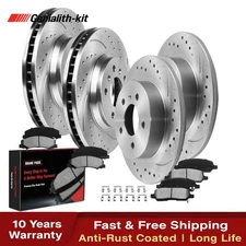 Front & Rear Rotors + Ceramic Brake Pads for 2006 - 2011 Bucik Lucerne V6