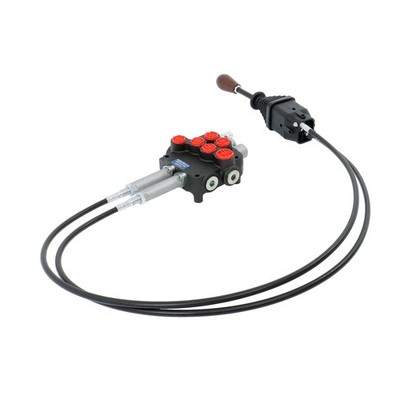 2 Spool Remote Control Valve 80LPM Hydraulic Kit w/Joystick 4.9ft Cables