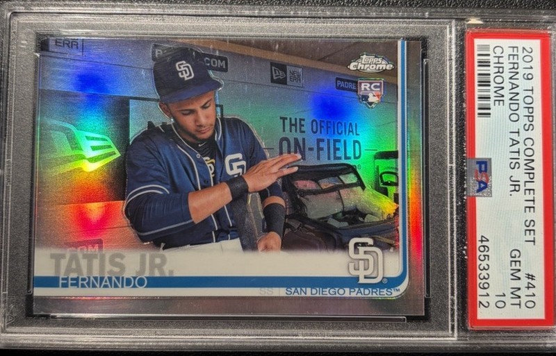 Topps 2019 Complete Set Chrome #410 Fernando Tatis Jr. RC PSA 10 Padres