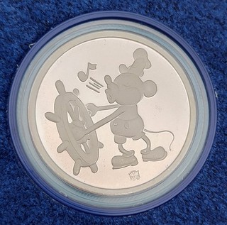 Disney Mickey Mouse 60 Years With You Commemorative Proof Coin With Box And COA