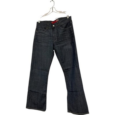 Guess Los Angeles 1981 Jeans Mens 33 Black Denim Straight Leg Mid Rise Dark NWOT