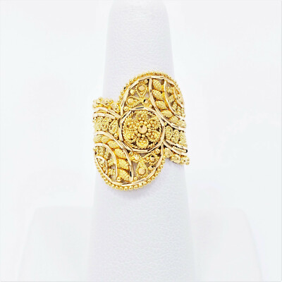 GOLDSHINE 22K Solid Yellow Gold RING Female Stamp 916 Genuine