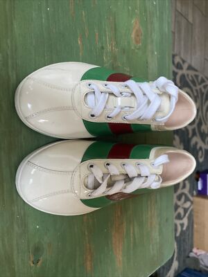 Auction Gucci Sneakers Size 35 GUCCI FALACER WHITE PATENT